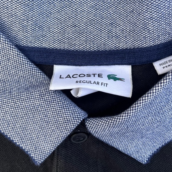 Lacoste Men’s Polo Shirt with Big Logo Black and Gray Size 5 - Picture 5 of 8